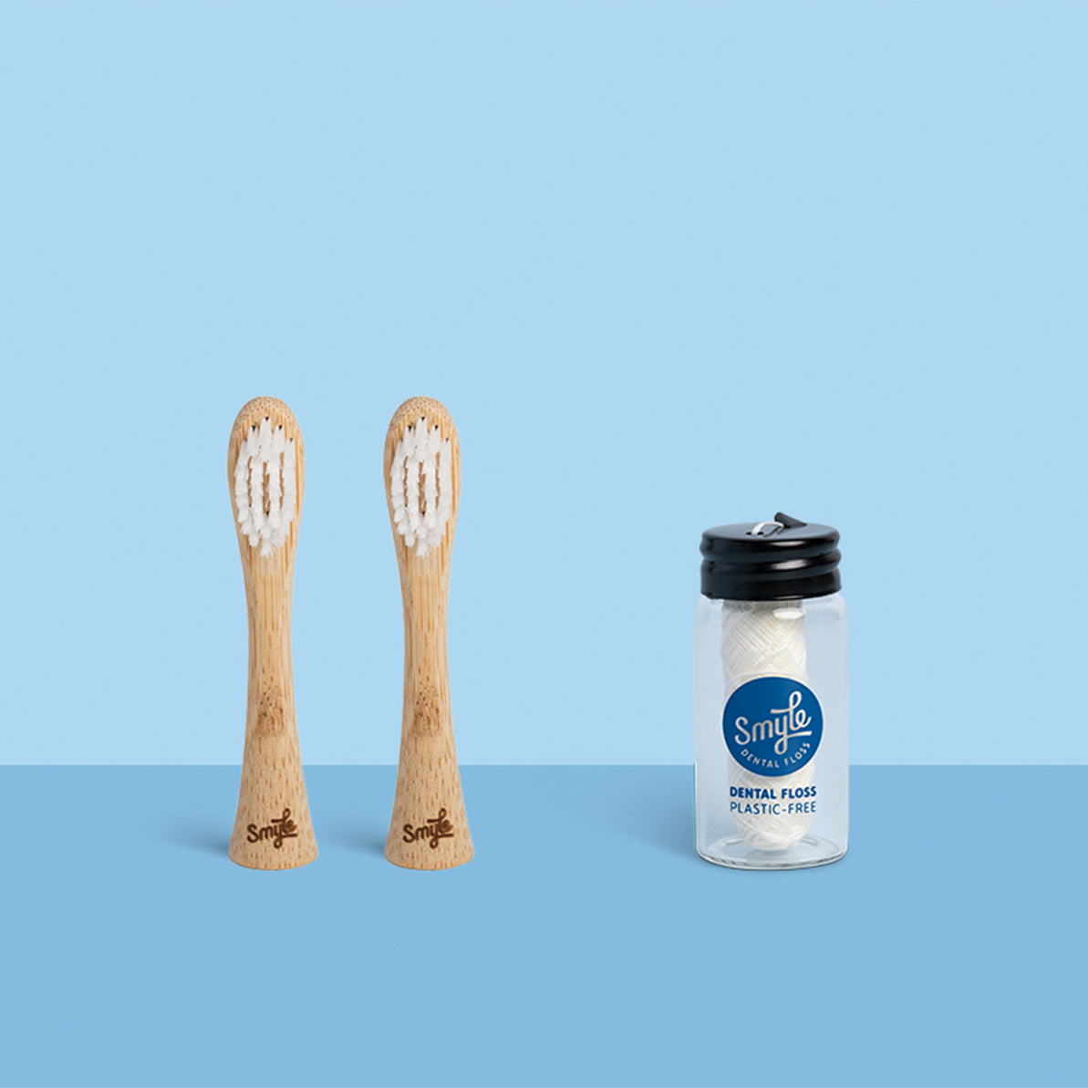 2 Bamboo Brush Heads + Floss