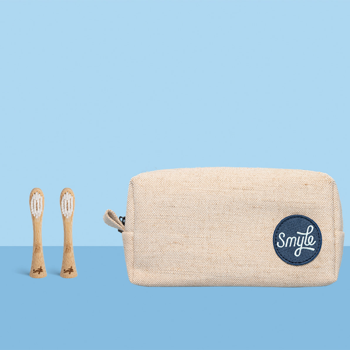 2 Bamboo Brush Heads + Travel Bag